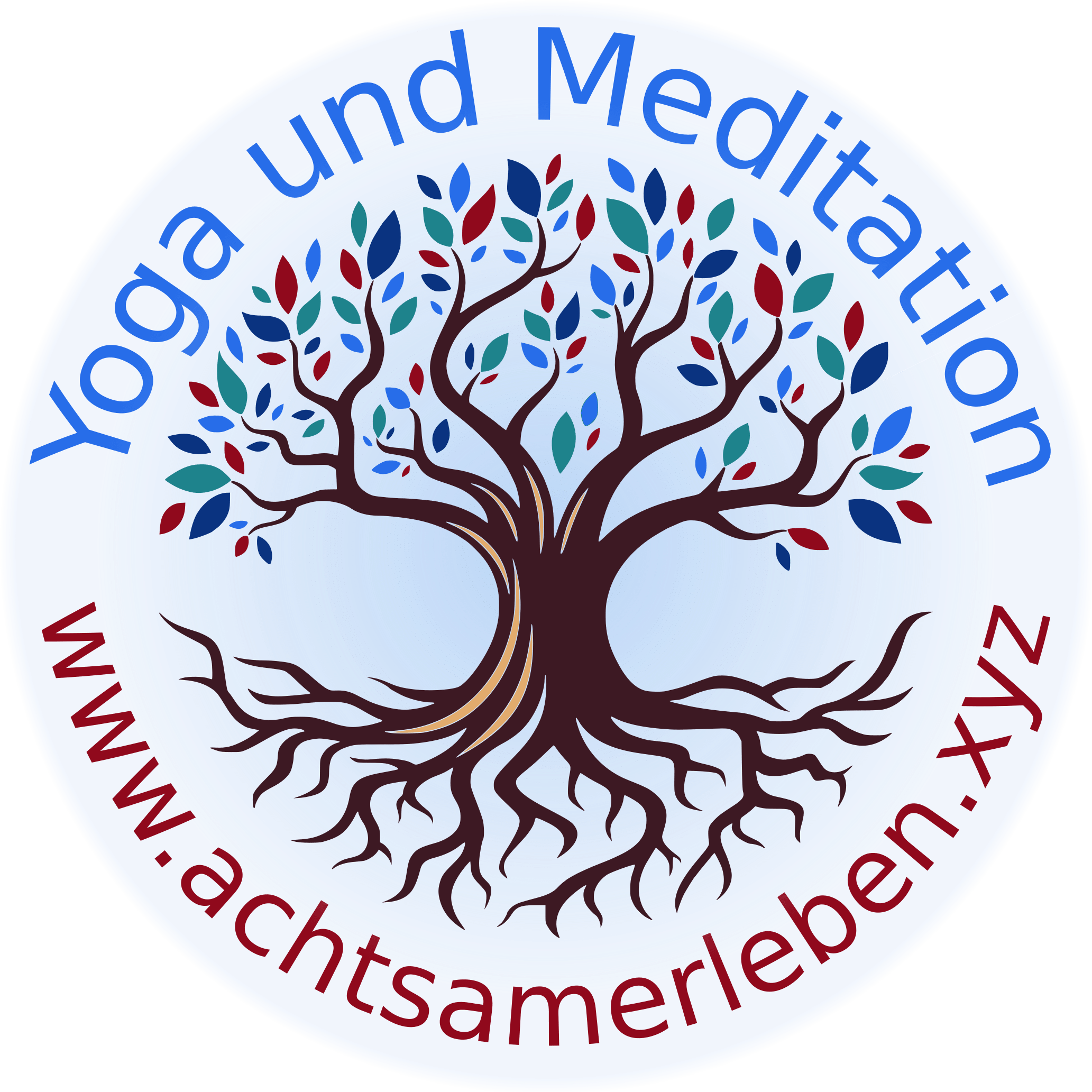 Logo Yoga mit kreis Logo Yoga und Meditation | Achtsamerleben | Sarah Müllejans